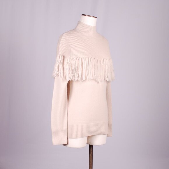 Carlisle Cream Turtleneck Sweater with Fringe - Picture 4 of 6
